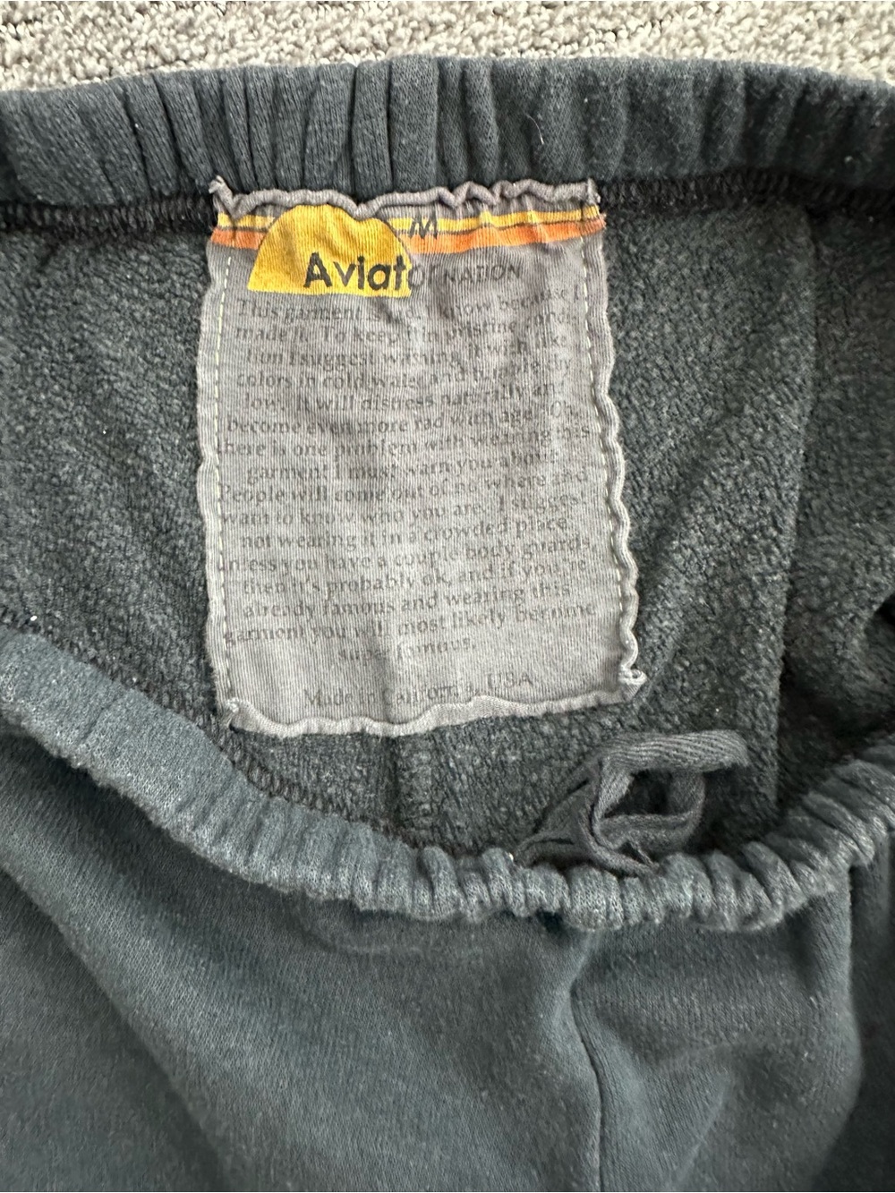Aviator Nation Dark Gray Bolt Cropped Hoodie & Joggers Size Medium - Picture 6 of 7